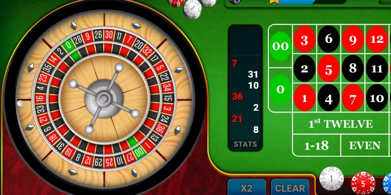 Bàn chơi roulette với nhiều cách đặt cược